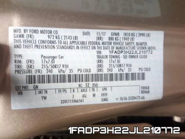 1FADP3H22JL210772 фото 2