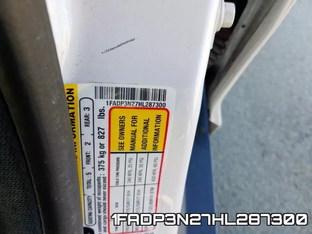 1FADP3N27HL287300 фото 2