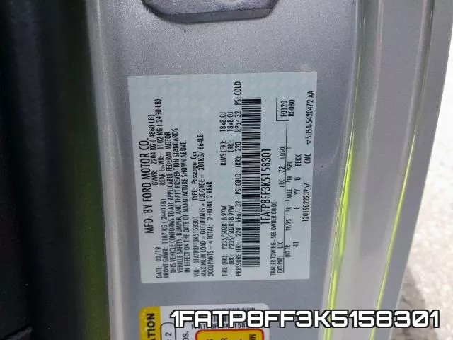 1FATP8FF3K5158301 фото 2
