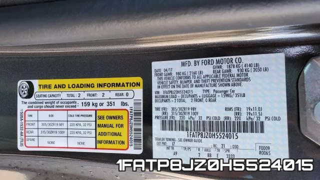 1FATP8JZ0H5524015 фото 2