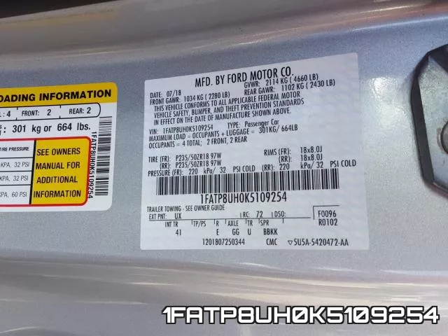 1FATP8UH0K5109254 фото 2