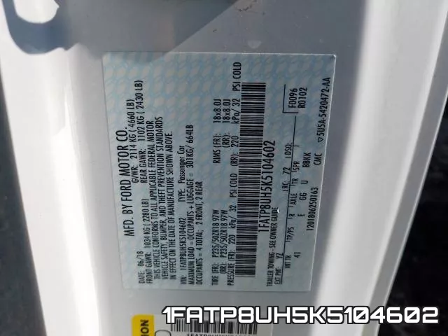 1FATP8UH5K5104602 фото 2