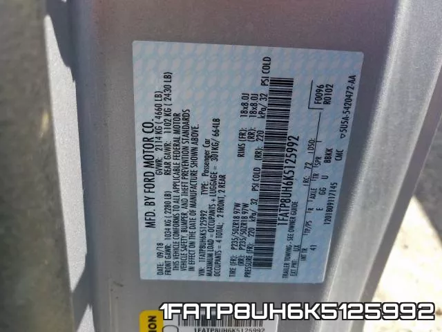 1FATP8UH6K5125992 фото 2