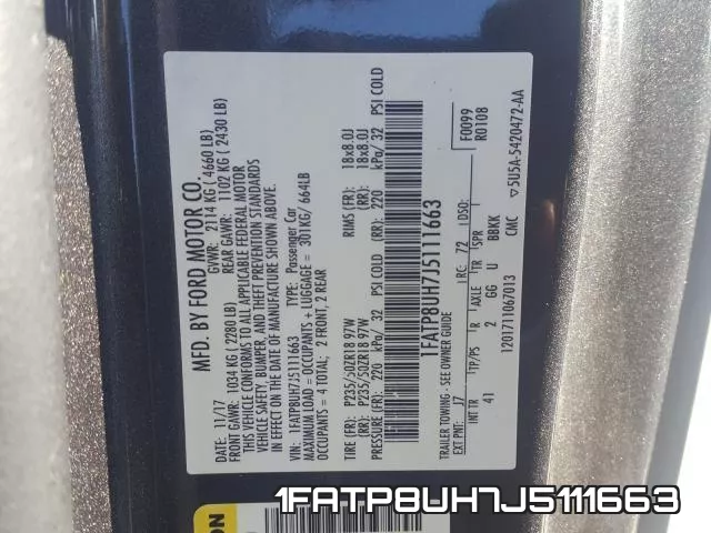 1FATP8UH7J5111663 фото 2