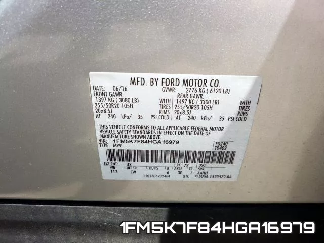1FM5K7F84HGA16979 фото 2