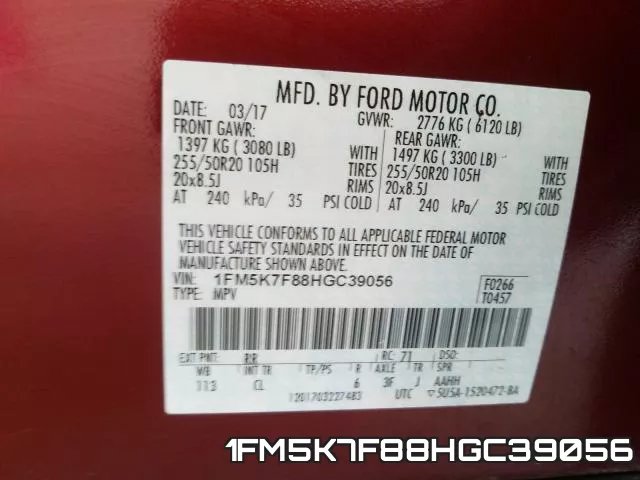 1FM5K7F88HGC39056 фото 2