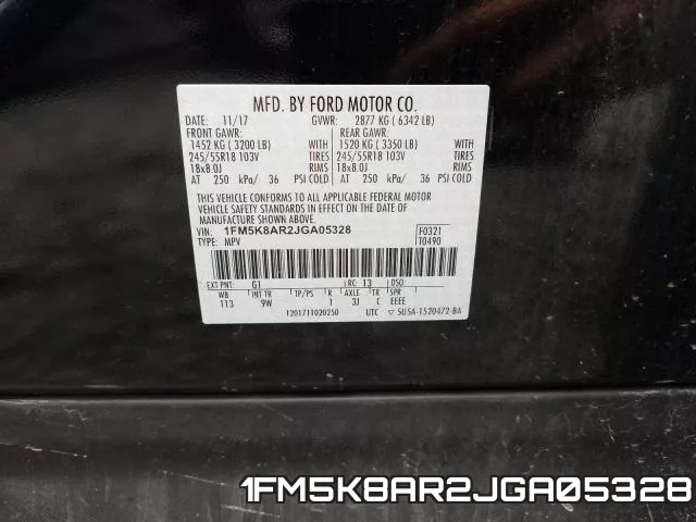 1FM5K8AR2JGA05328 фото 2