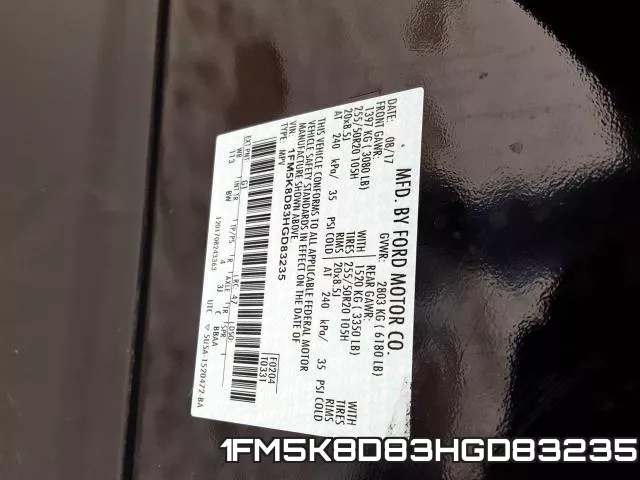 1FM5K8D83HGD83235 фото 2