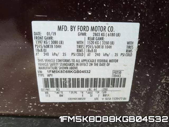 1FM5K8D88KGB04532 фото 2