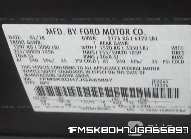 1FM5K8DH7JGA65897 фото 10