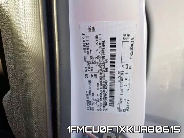 1FMCU0F7XKUA80615 фото 2