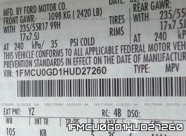1FMCU0GD1HUD27260 фото 10