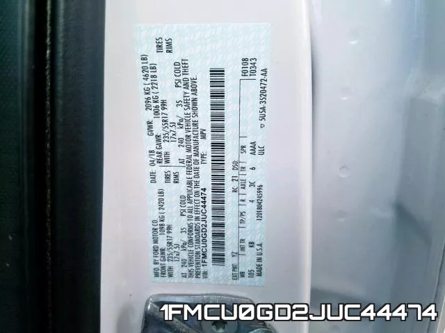 1FMCU0GD2JUC44474 фото 2