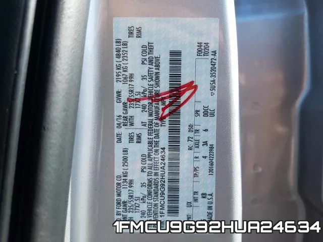 1FMCU9G92HUA24634 фото 2