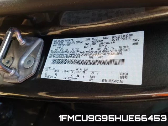 1FMCU9G95HUE66453 фото 2