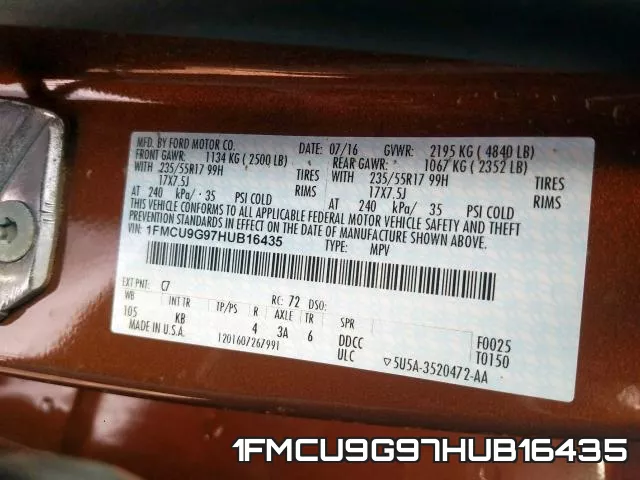 1FMCU9G97HUB16435 фото 2
