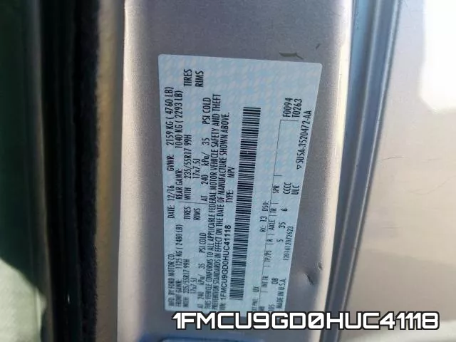 1FMCU9GD0HUC41118 фото 2