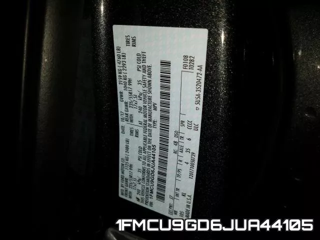 1FMCU9GD6JUA44105 фото 2