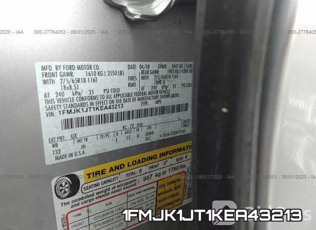 1FMJK1JT1KEA43213 фото 10