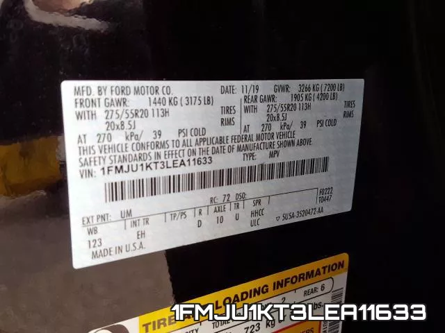 1FMJU1KT3LEA11633 фото 2