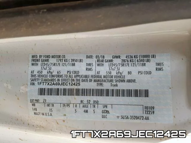 1FT7X2A69JEC12425 фото 2