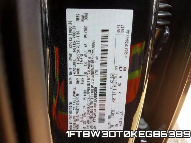 1FT8W3DT0KEG86389 фото 2