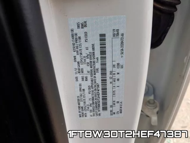 1FT8W3DT2HEF47387 фото 2