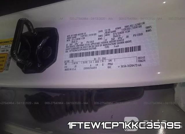 1FTEW1CP7KKC35795 фото 10