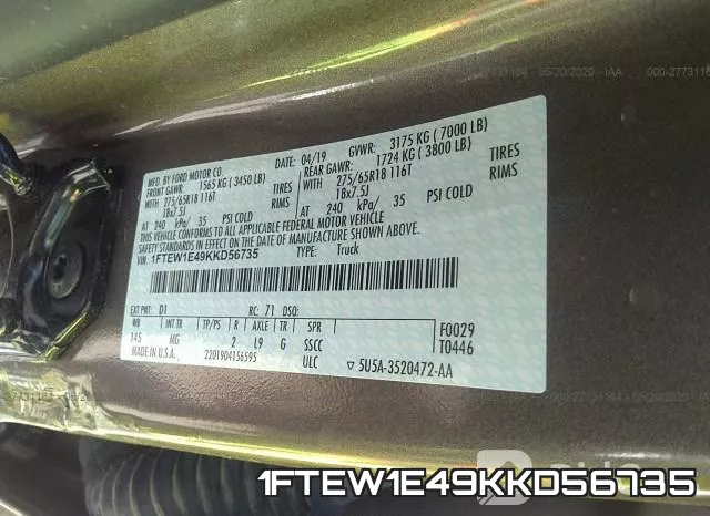 1FTEW1E49KKD56735 фото 10
