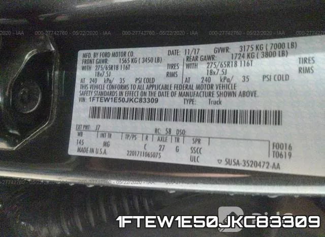 1FTEW1E50JKC83309 фото 10