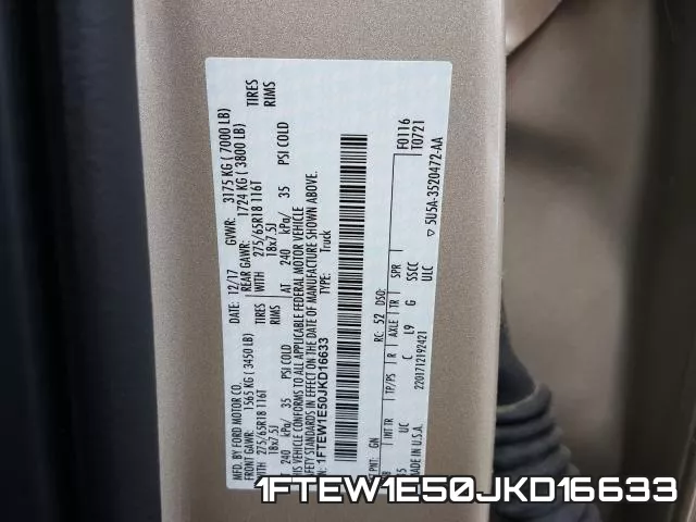 1FTEW1E50JKD16633 фото 2