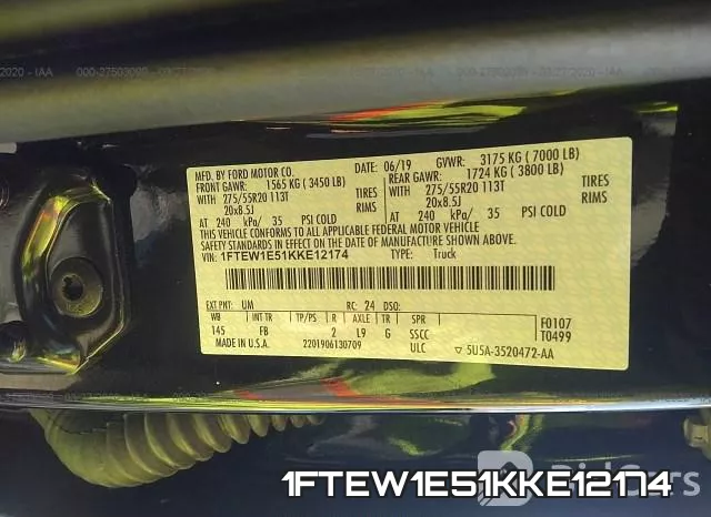 1FTEW1E51KKE12174 фото 10