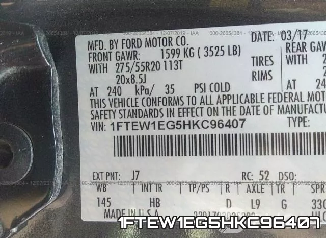 1FTEW1EG5HKC96407 фото 10