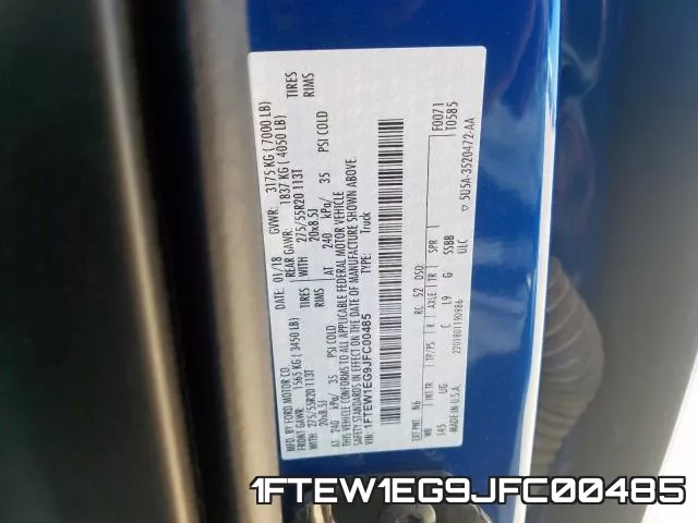 1FTEW1EG9JFC00485 фото 2
