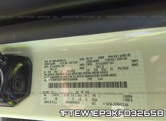 1FTEW1EP3KFD32658 фото 10