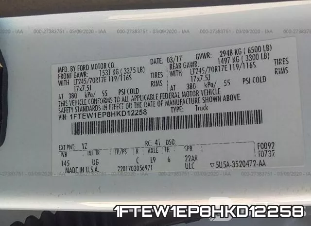 1FTEW1EP8HKD12258 фото 10