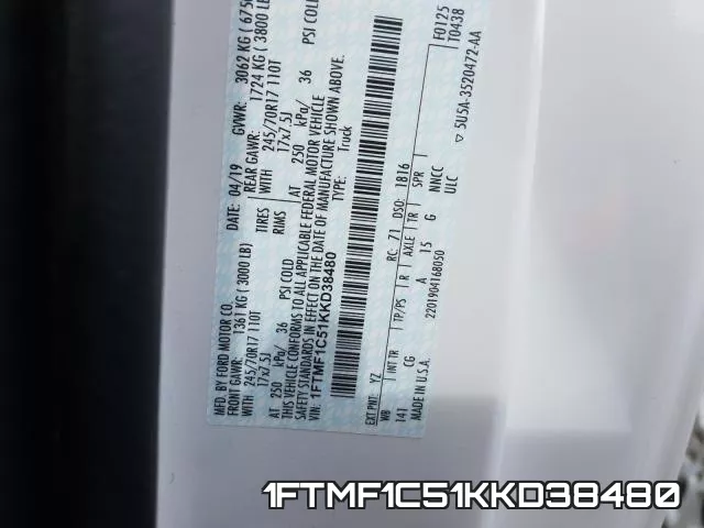 1FTMF1C51KKD38480 фото 2