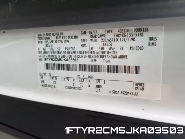 1FTYR2CM5JKA03503 фото 2