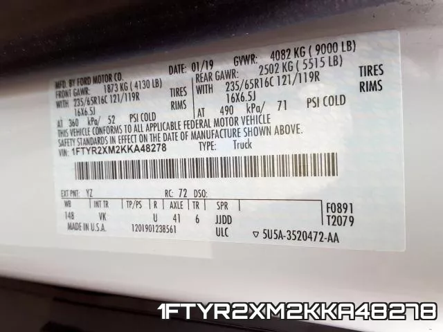 1FTYR2XM2KKA48278 фото 2