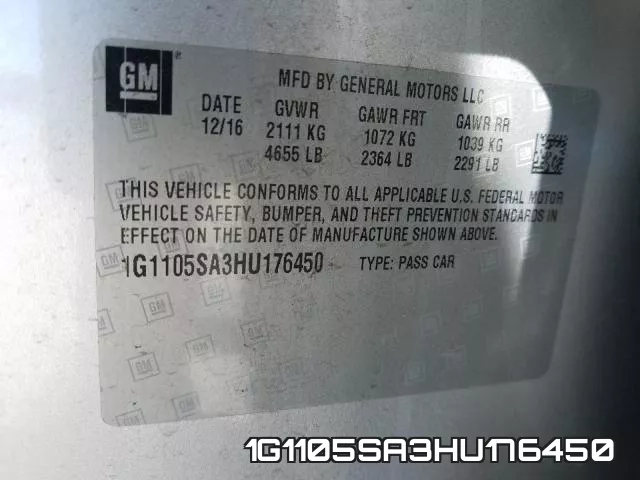 1G1105SA3HU176450 фото 2