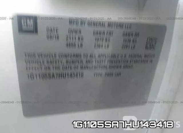 1G1105SA7HU143418 фото 10