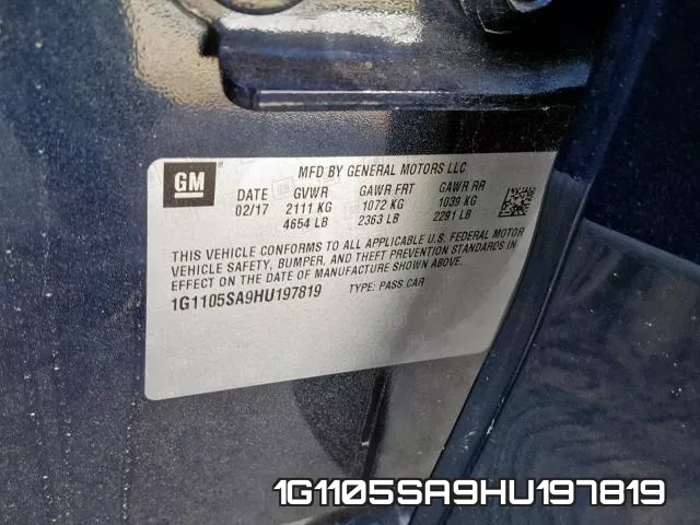 1G1105SA9HU197819 фото 2