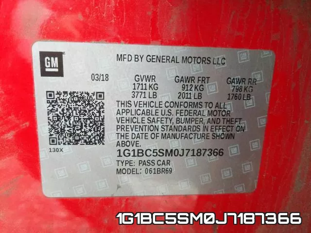 1G1BC5SM0J7187366 фото 2