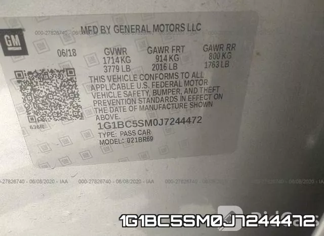1G1BC5SM0J7244472 фото 10