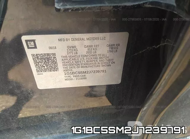 1G1BC5SM2J7239791 фото 10