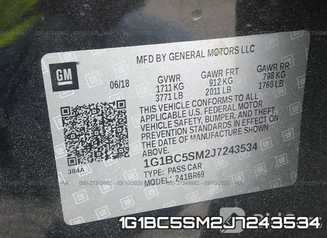 1G1BC5SM2J7243534 фото 10