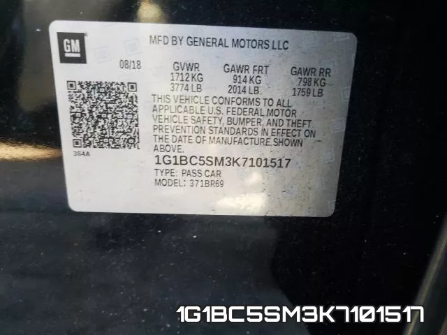 1G1BC5SM3K7101517 фото 2