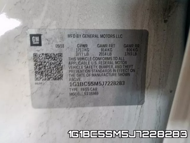 1G1BC5SM5J7228283 фото 2