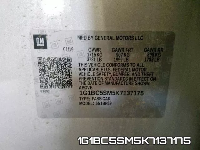 1G1BC5SM5K7137175 фото 2