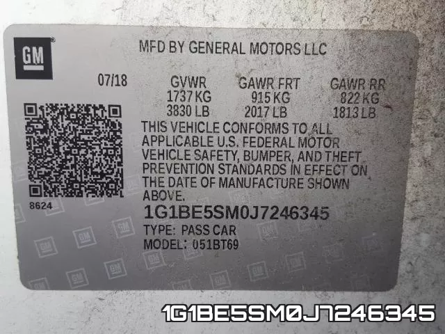 1G1BE5SM0J7246345 фото 2